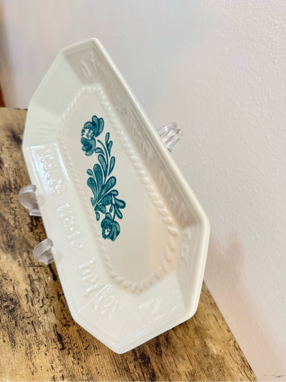 Pfaltzgraff Ceramic Serving Tray | Teal Floral | USA - Picture 6 of 10